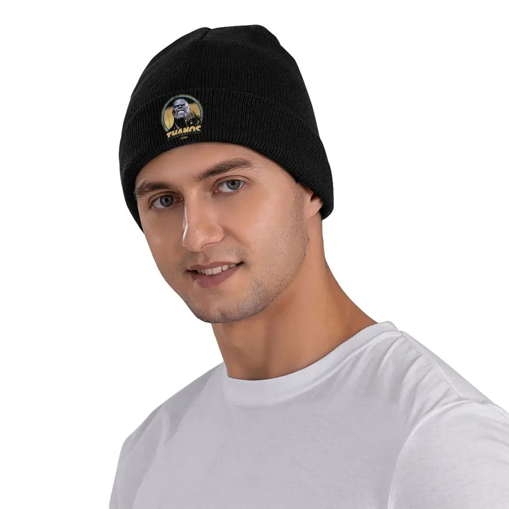 Marvel Infinity War Thanos Vintage Bonnet Hats Beanie Hats Custom Knitting Hat Winter Casual Men Women Unisex Hippie Elastic Cap