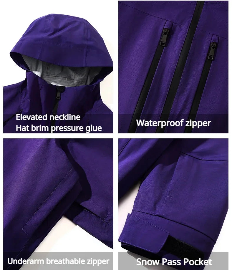 Winter Snowboard Wear Tracksuit New Windproof 2025 Women Ski Clothing Men Outdoor Sport Snow Jacket Pant Sets Couple Skiing Suit