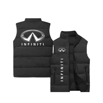 Men's Winter Fashion Jacket, Car Logo 3D Printed Vest, Unisex Sleeveless Cotton Jacket, Outdoor Fishing, Sleeveless Warm Clothes