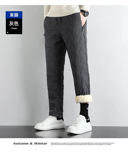 Lamb Plush Cotton Jacket and Winter Pants for Men Plush and Thickened Two-piece Warm Set Cross-border Large Size Coat and Pants