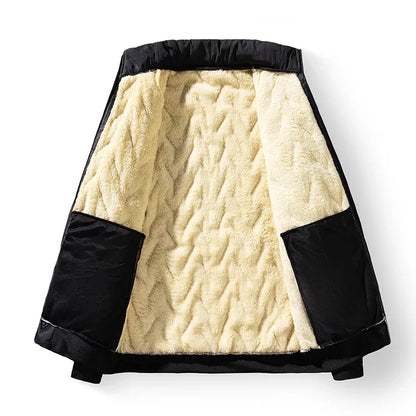 Lamb Plush Cotton Jacket and Winter Pants for Men Plush and Thickened Two-piece Warm Set Cross-border Large Size Coat and Pants