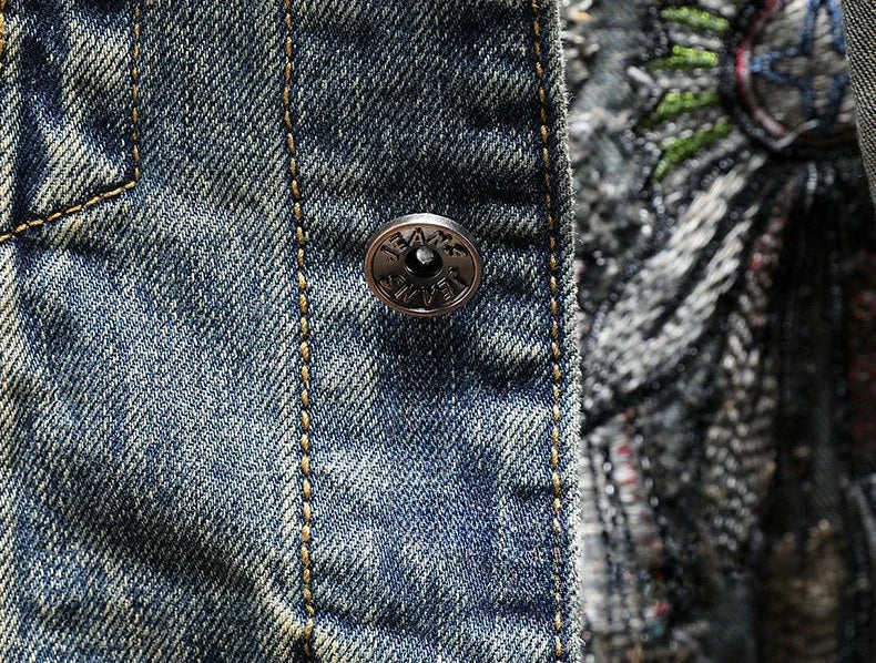 Trendy With Embroidery Autumn Male Jean Coats Designer Y2k Clothing Cheap Price Stylish Cowgirl Aesthetic Low Men's Denim Jacket