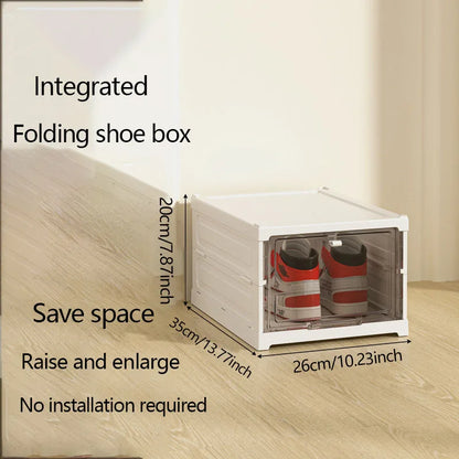 1PC 1-layer folding shoe box with flip cover, available in four colors, saving space - suitable for living room, bedside, etc