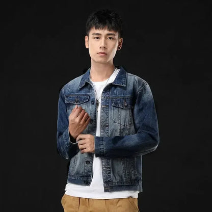 Trendy With Embroidery Autumn Male Jean Coats Designer Y2k Clothing Cheap Price Stylish Cowgirl Aesthetic Low Men's Denim Jacket