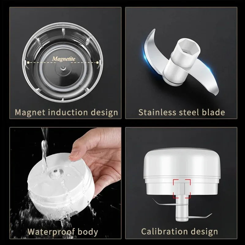 100ML/250ML Mini Electric Garlic Chopper USB Meat Grinder Garlic Masher Machine Sturdy Durable Crushed Ginger Vegetable Crusher