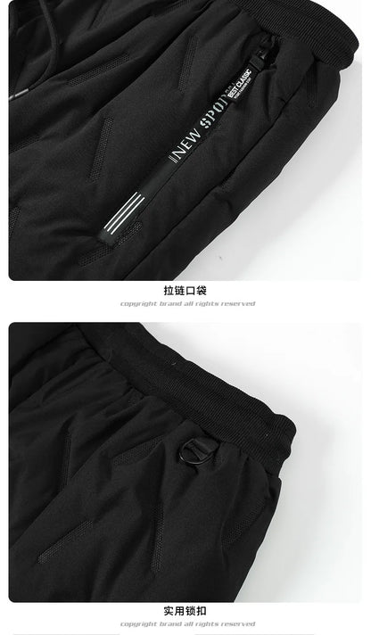 Lamb Plush Cotton Jacket and Winter Pants for Men Plush and Thickened Two-piece Warm Set Cross-border Large Size Coat and Pants