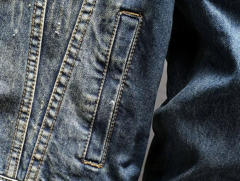 Trendy With Embroidery Autumn Male Jean Coats Designer Y2k Clothing Cheap Price Stylish Cowgirl Aesthetic Low Men's Denim Jacket