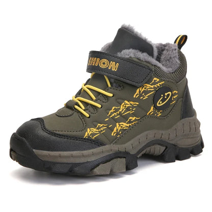 Winter Children Shoes Short Boy Boots Fashion Outdoor Non-slip Plush Sneaker Kids Boy Snow Boots Sports Hiking Cotton Shoes
