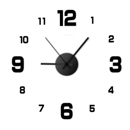 Creative Frameless DlY Wall Clock WallDecal Home Silent Clock Living RoomOffice Wall Decoration