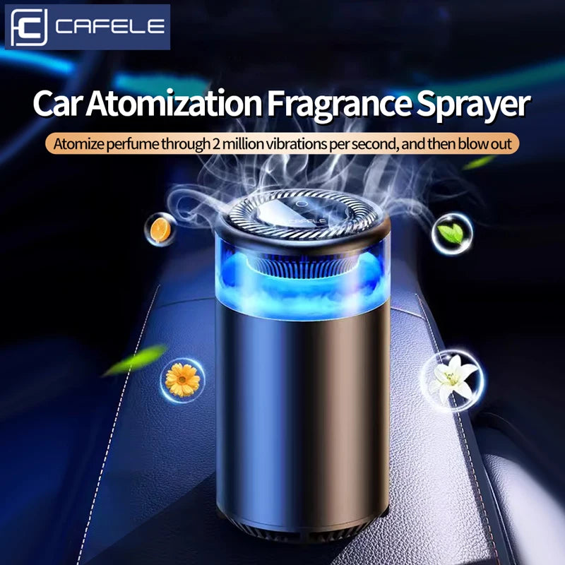 CAFELE Smart Car Air Freshener Diffuse Aromatherapy By Ultrasonic Atomization Auto On/Off Built-in Battery Long Lasting Fresh