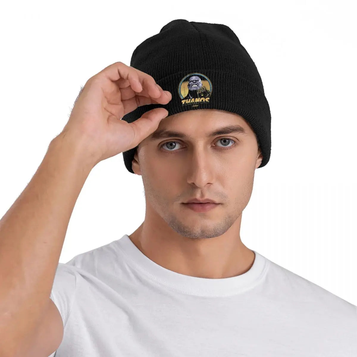 Marvel Infinity War Thanos Vintage Bonnet Hats Beanie Hats Custom Knitting Hat Winter Casual Men Women Unisex Hippie Elastic Cap