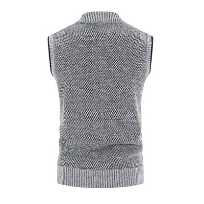 Men Wool Sweaters Vest 2024 Autumn Winter Fleece Warm Casual Zipper Cashmere Sleeveless Solid Knitted Sweater Veste Men Clothes