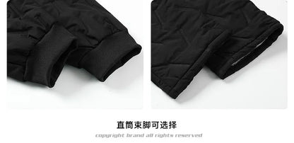 Lamb Plush Cotton Jacket and Winter Pants for Men Plush and Thickened Two-piece Warm Set Cross-border Large Size Coat and Pants