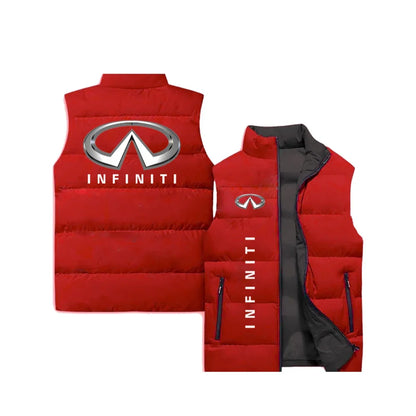 Men's Winter Fashion Jacket, Car Logo 3D Printed Vest, Unisex Sleeveless Cotton Jacket, Outdoor Fishing, Sleeveless Warm Clothes