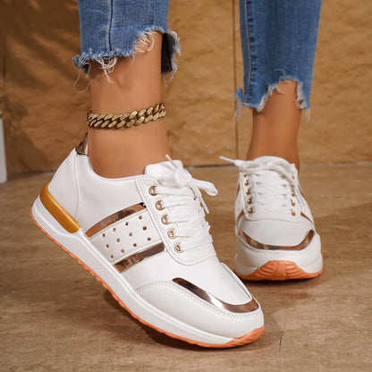2024 New Lace Up Trend Platform Woman Casual Sport Shoes Women Fashion Lightweight Outdoor Running Sneakers Zapatos De Mujer