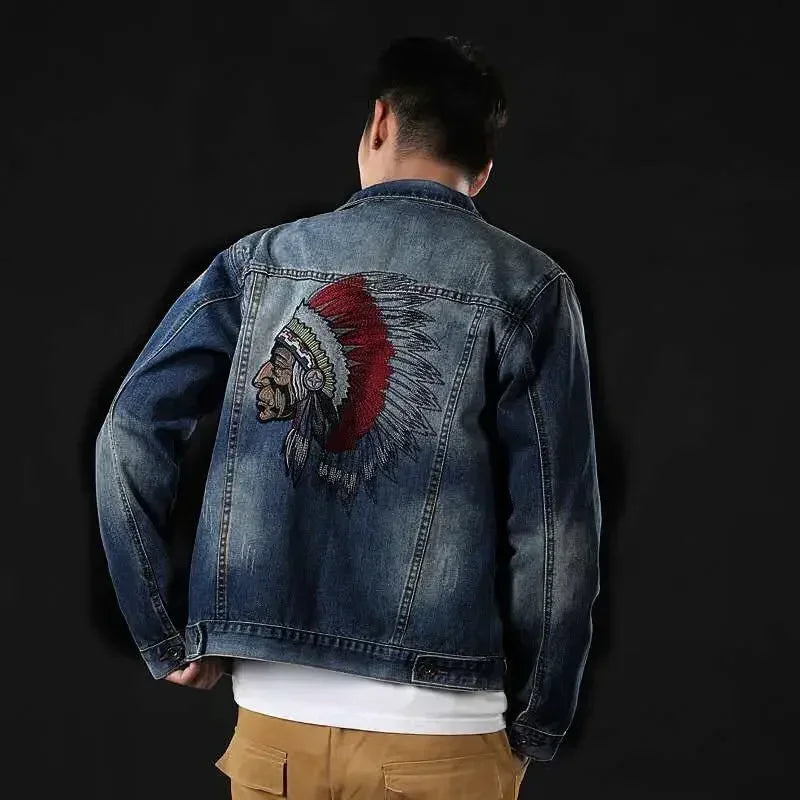 Trendy With Embroidery Autumn Male Jean Coats Designer Y2k Clothing Cheap Price Stylish Cowgirl Aesthetic Low Men's Denim Jacket