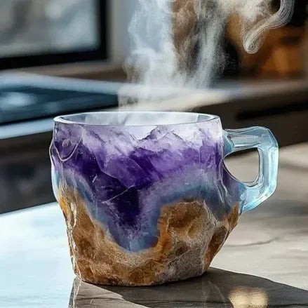 Imitation Mineral Crystal Coffee Mug Simulation Mineral Crystal Resin Coffee Cups Stylish Water Cup Birthday Christmas Gifts