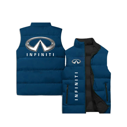 Men's Winter Fashion Jacket, Car Logo 3D Printed Vest, Unisex Sleeveless Cotton Jacket, Outdoor Fishing, Sleeveless Warm Clothes
