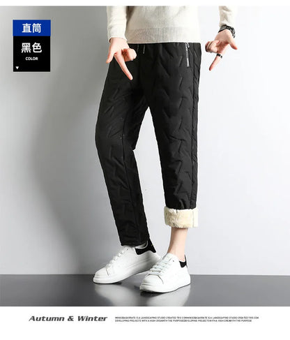 Lamb Plush Cotton Jacket and Winter Pants for Men Plush and Thickened Two-piece Warm Set Cross-border Large Size Coat and Pants