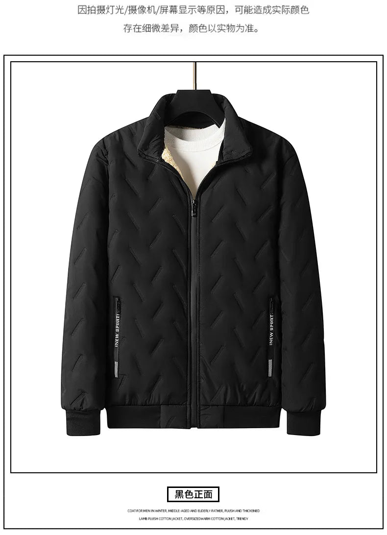 Lamb Plush Cotton Jacket and Winter Pants for Men Plush and Thickened Two-piece Warm Set Cross-border Large Size Coat and Pants