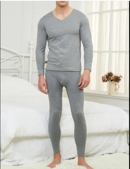 Men's Thermal Underwear Set Velvet Mid-thick Winter Warm Long Johns Shirts & Tops Bottom Suit Outdoor Sports Base Layer