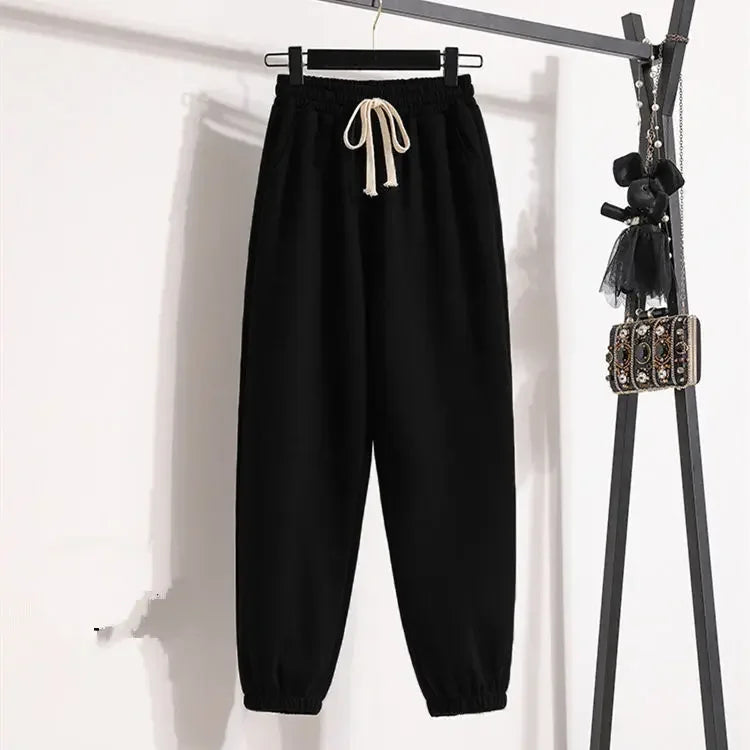 Harajuku Winter Warm Sweatshirt Pants 1 or 2 Piece Set Women Korean Cute Bear Hoodies and Trousers Suit Men Kawaii Clothes