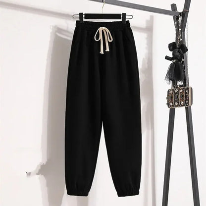 Harajuku Winter Warm Sweatshirt Pants 1 or 2 Piece Set Women Korean Cute Bear Hoodies and Trousers Suit Men Kawaii Clothes