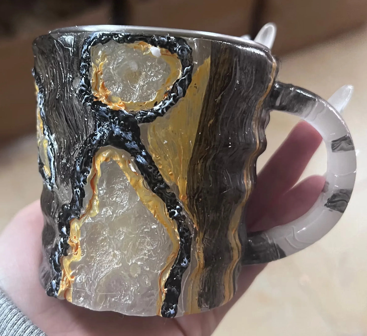 Imitation Mineral Crystal Coffee Mug Simulation Mineral Crystal Resin Coffee Cups Stylish Water Cup Birthday Christmas Gifts