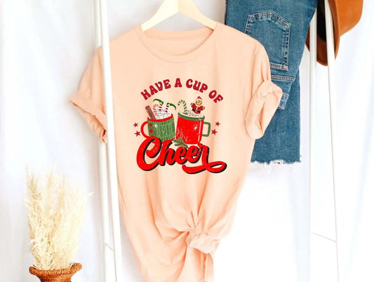 Have A Cup Of Cheer Shırt Christmas Sweat T Shirt Hot Chocolate Retro Sweater Winter Chrıstmas Gıft Xmas