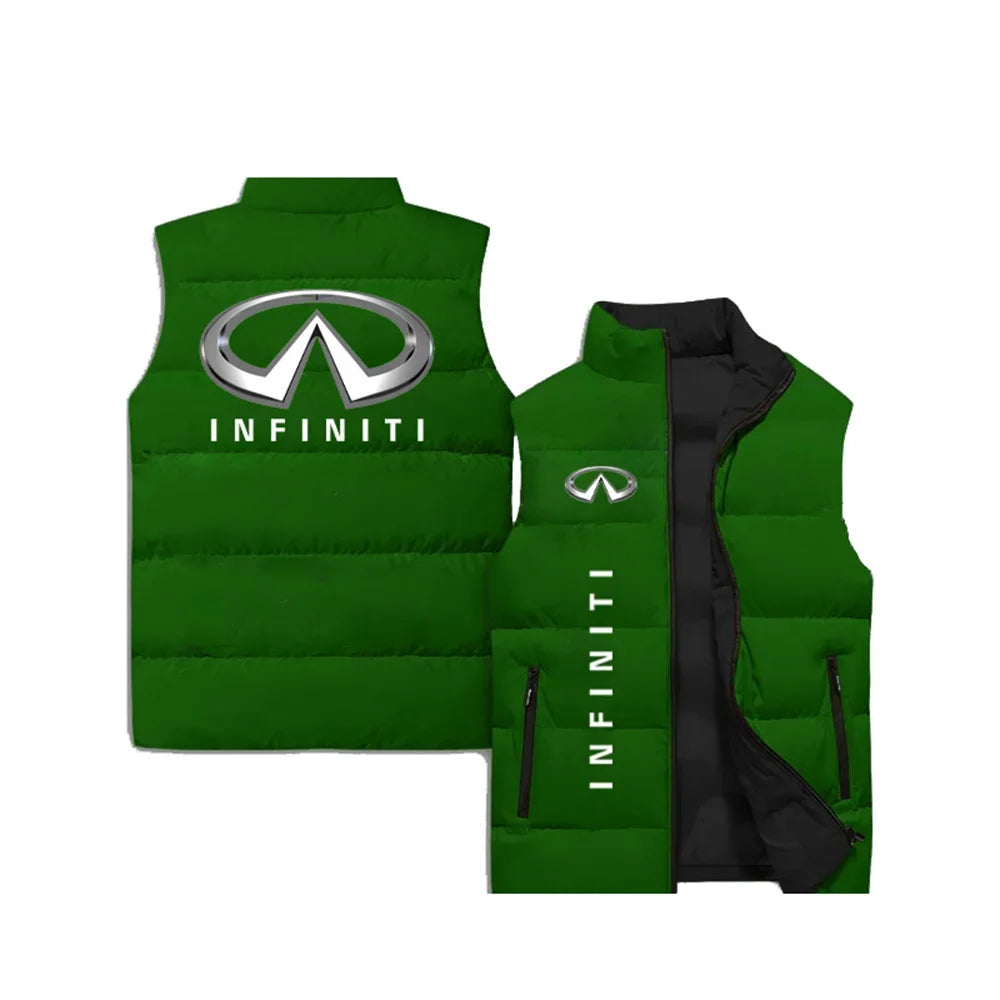 Men's Winter Fashion Jacket, Car Logo 3D Printed Vest, Unisex Sleeveless Cotton Jacket, Outdoor Fishing, Sleeveless Warm Clothes