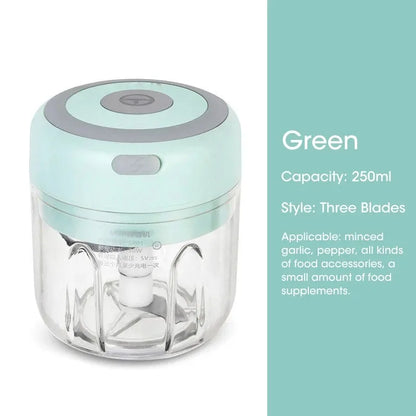 100ML/250ML Mini Electric Garlic Chopper USB Meat Grinder Garlic Masher Machine Sturdy Durable Crushed Ginger Vegetable Crusher
